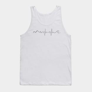Love Mountains and Beach Wave Outdoor Adventure Heartbeat Tank Top